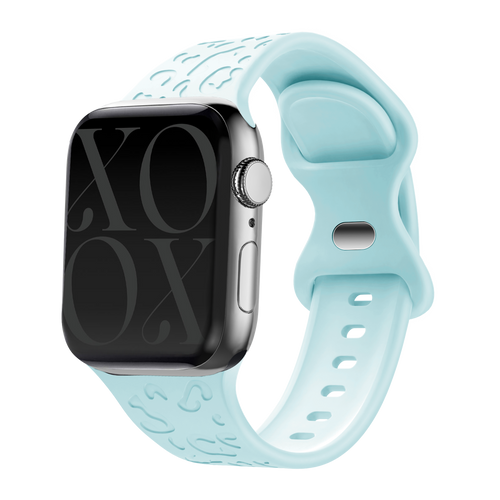 xoxo Wildhearts - Apple Watch siliconen bandje Leopard Print - light green - 38/40/41/42mm