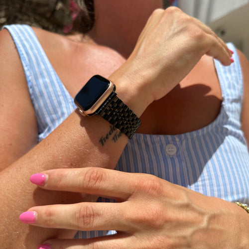 xoxo Wildhearts - Apple Watch stalen bandje zwart - 38/40/41/42mm