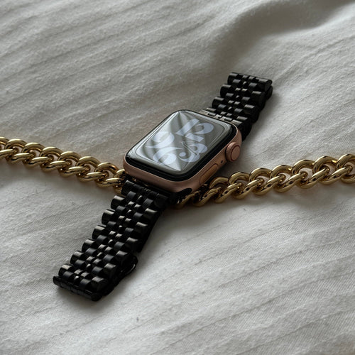 xoxo Wildhearts - Apple Watch stalen bandje zwart - 38/40/41/42mm