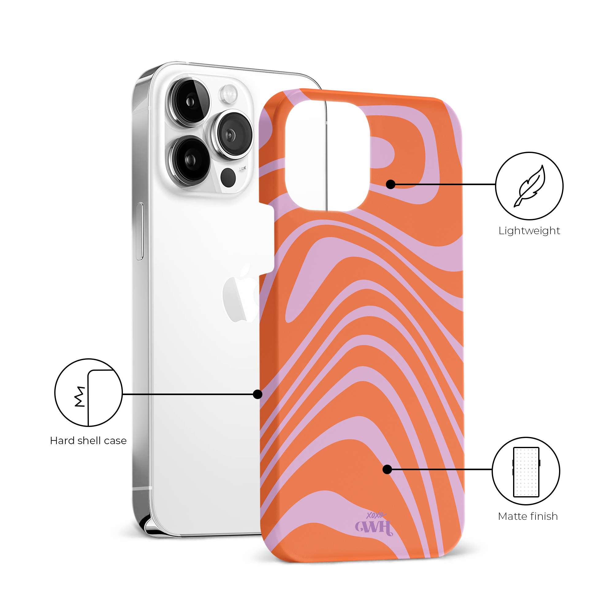 xoxo Wildhearts - Boogie Wonderland Orange - iPhone 13 Pro Max - Single (case + airpod case)