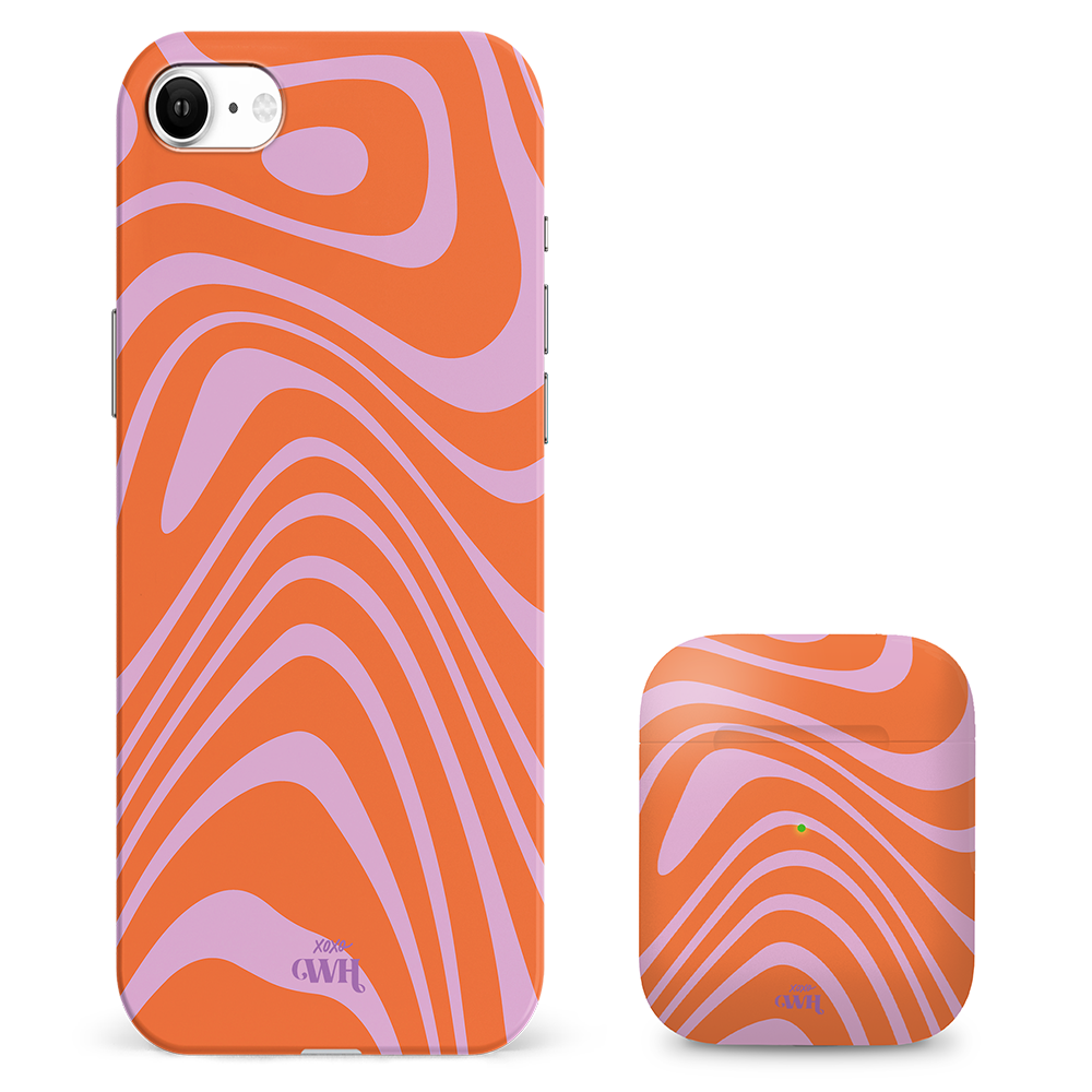xoxo Wildhearts - Boogie Wonderland Orange - iPhone 7/8/SE (2020/2022) - Single (case + airpod case)