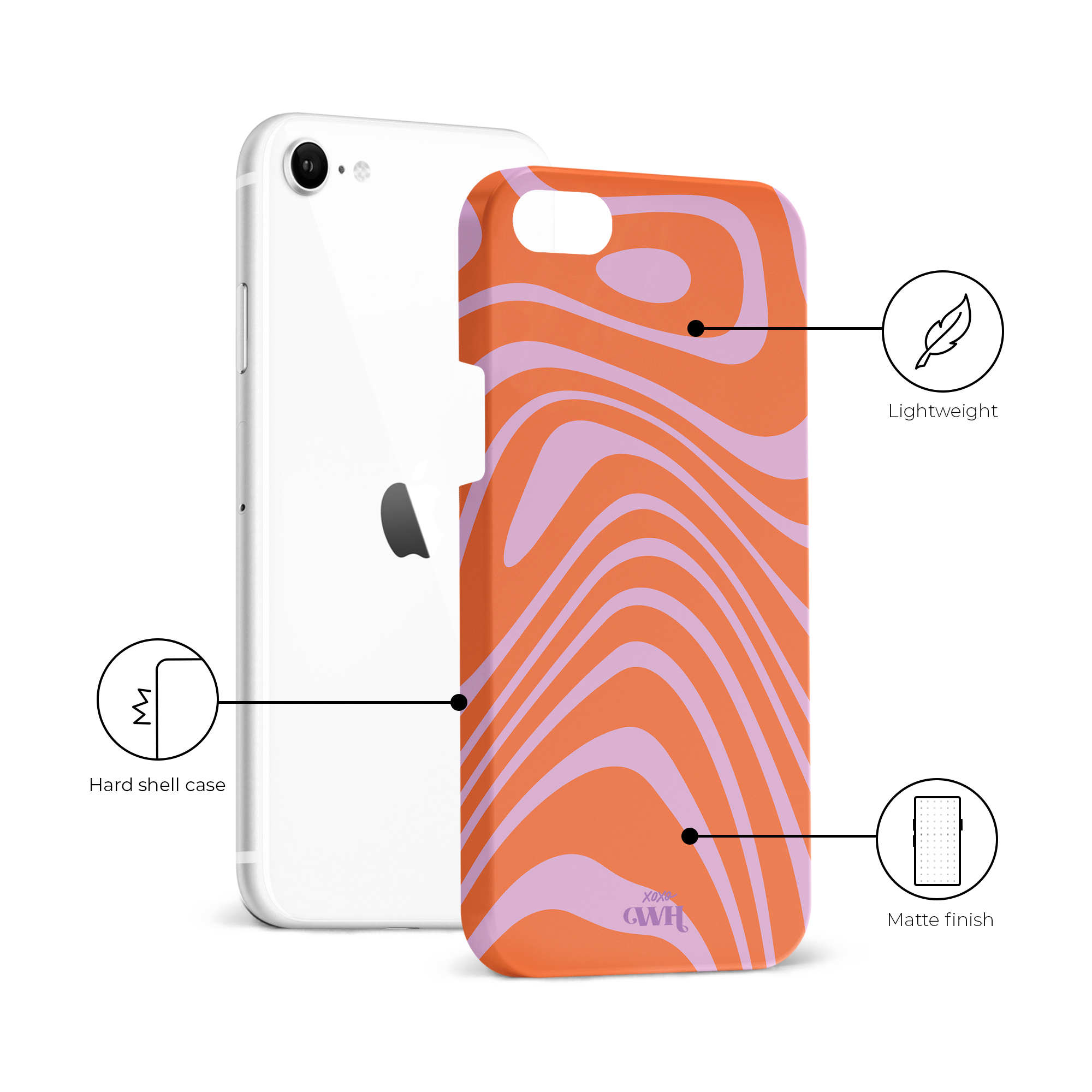 xoxo Wildhearts - Boogie Wonderland Orange - iPhone 7/8/SE (2020/2022) - Single (case + airpod pro case)