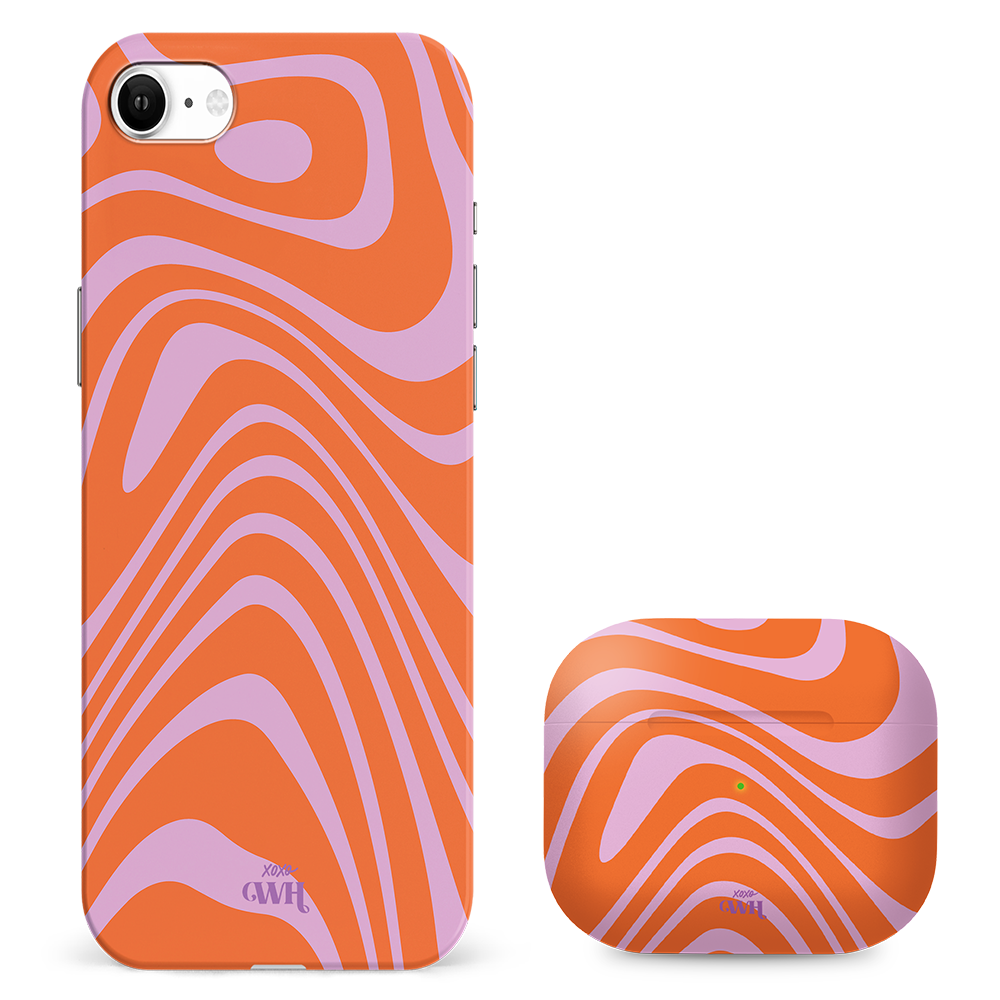 xoxo Wildhearts - Boogie Wonderland Orange - iPhone 7/8/SE (2020/2022) - Single (case + airpod pro case)