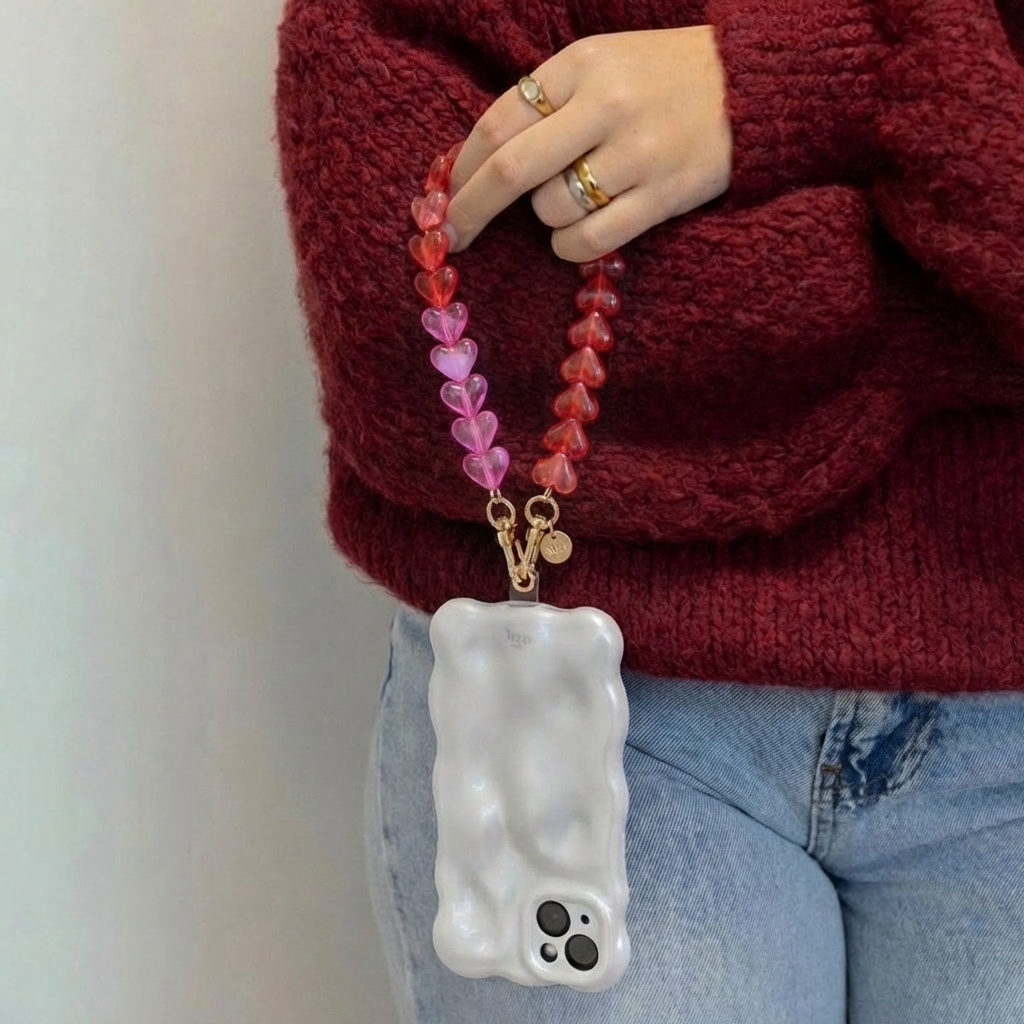 xoxo Wildhearts Easy Cord Funky Hearts (Transparent Pink & Red)
