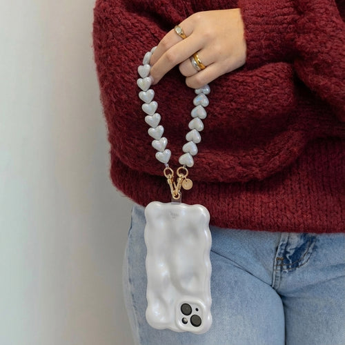 Bubbly case White - Funky Hearts Cord (White metallic) - iPhone 11