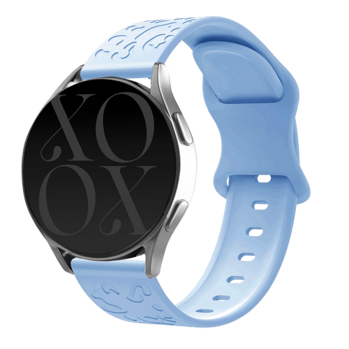 xoxo Wildhearts - Huawei Watch GT 2 42mm siliconen bandje Leopard Print - light blue
