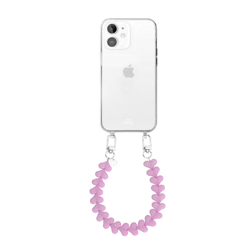 xoxo Wildhearts - iPhone 11 - Funky Hearts (Pink) Transparant Cord Case
