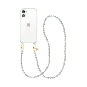 xoxo Wildhearts - iPhone 12 - Pearlfection Transparant Cord Case - Long cord