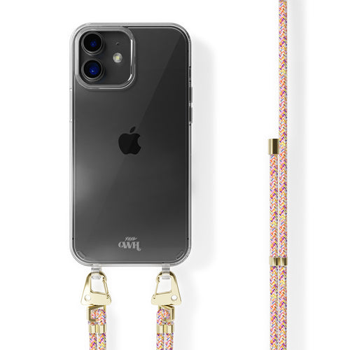 xoxo Wildhearts - iPhone 12 - Rainbow Vibes Transparant Cord Case