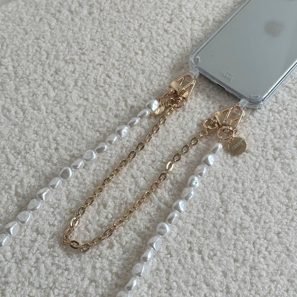 xoxo Wildhearts - iPhone 13 - Dreamy Transparant Cord Case - Short Cord