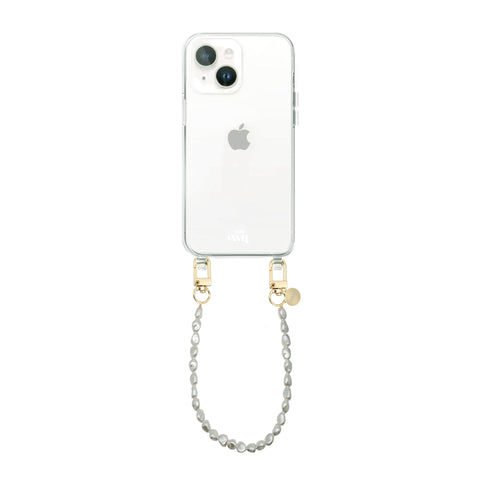 xoxo Wildhearts - iPhone 13 mini - Pearlfection Transparant Cord Case - Short cord