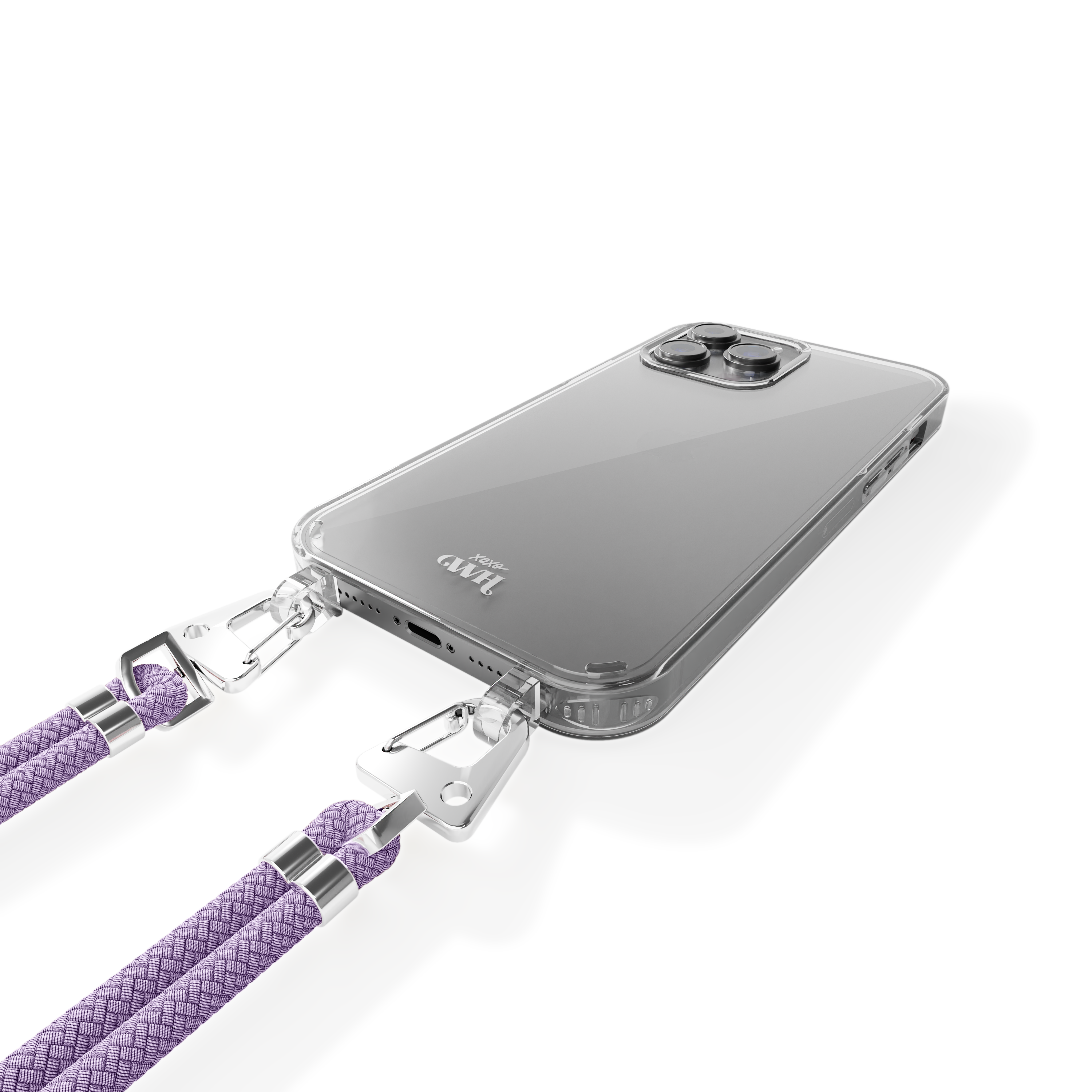 xoxo Wildhearts - iPhone 13 Pro Max - Wildhearts Transparante case + paarse koord