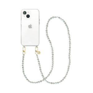 xoxo Wildhearts - iPhone 14 - Pearlfection Transparant Cord Case - Long cord