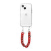 iPhone 14 Plus - Red Roses Transparant Cord Case - Short Cord