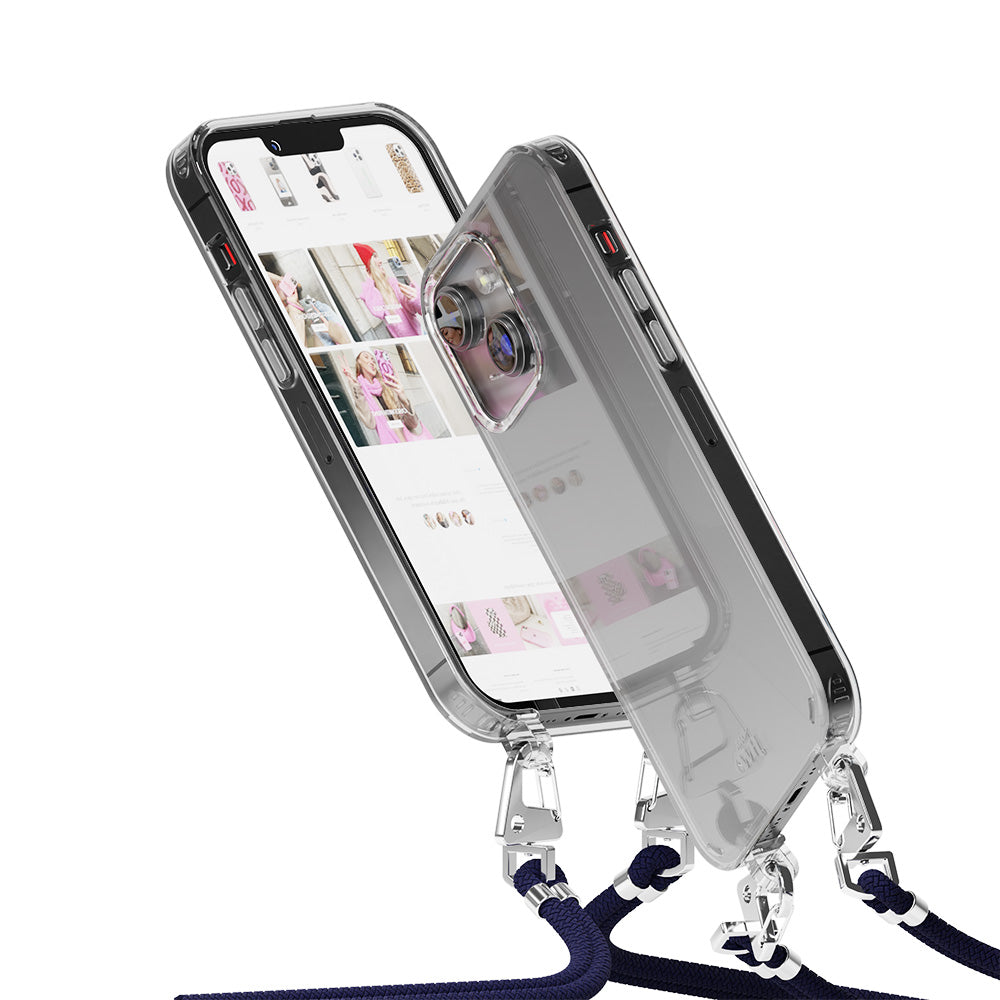 xoxo Wildhearts - iPhone 15 Plus - Navy Overload Transparant Cord Case