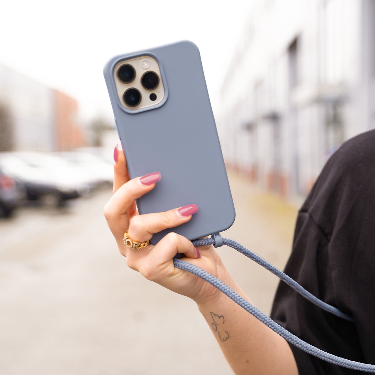 xoxo Wildhearts - iPhone 15 Pro - Ash Blue Cord Case