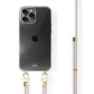 xoxo Wildhearts - iPhone 15 Pro Max - Aqua Pink Transparant Cord Case