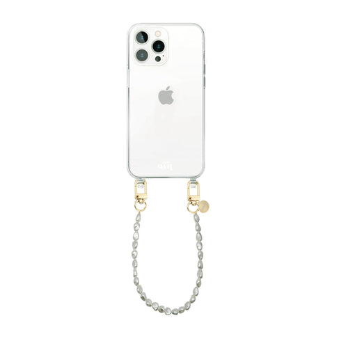 xoxo Wildhearts - iPhone 15 Pro - Pearlfection Transparant Cord Case - Short cord