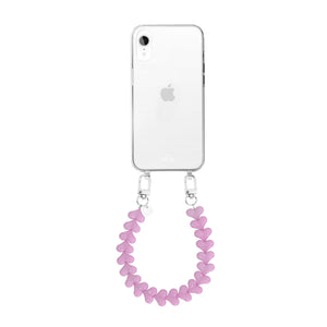 xoxo Wildhearts - iPhone XR - Funky Hearts (Pink) Transparant Cord Case