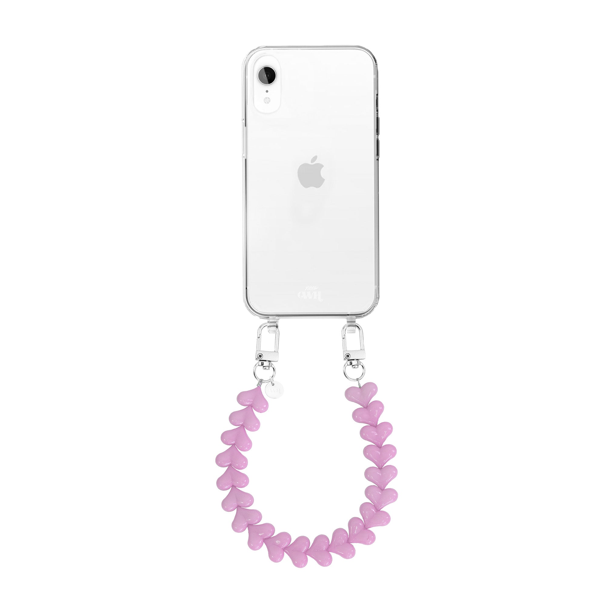 xoxo Wildhearts - iPhone XR - Funky Hearts (Pink) Transparant Cord Case