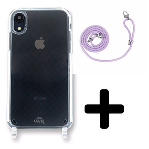 xoxo Wildhearts - iPhone XR - Wildhearts Transparante case + paarse koord