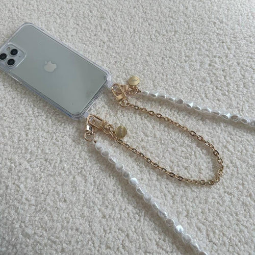 xoxo Wildhearts - iPhone XS Max - Pearlfection Transparant Cord Case - Long cord