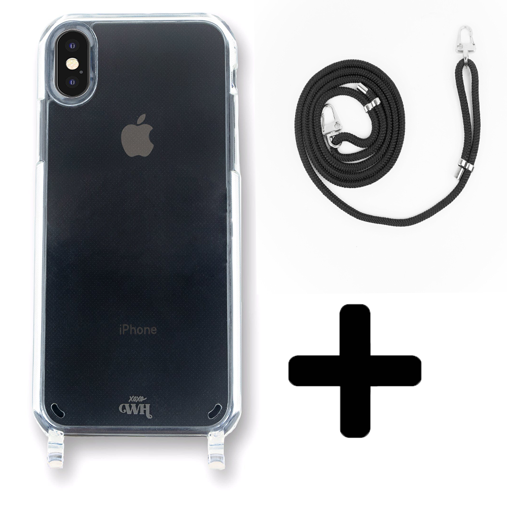 xoxo Wildhearts - iPhone XS Max - Wildhearts Transparante case + Zwarte koord