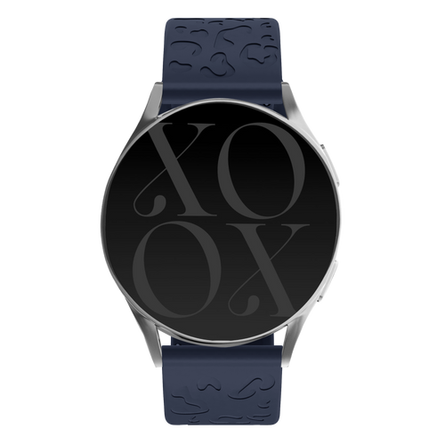 xoxo Wildhearts - Samsung Galaxy Watch 4 Classic 42mm siliconen bandje Leopard Print - midnight blue