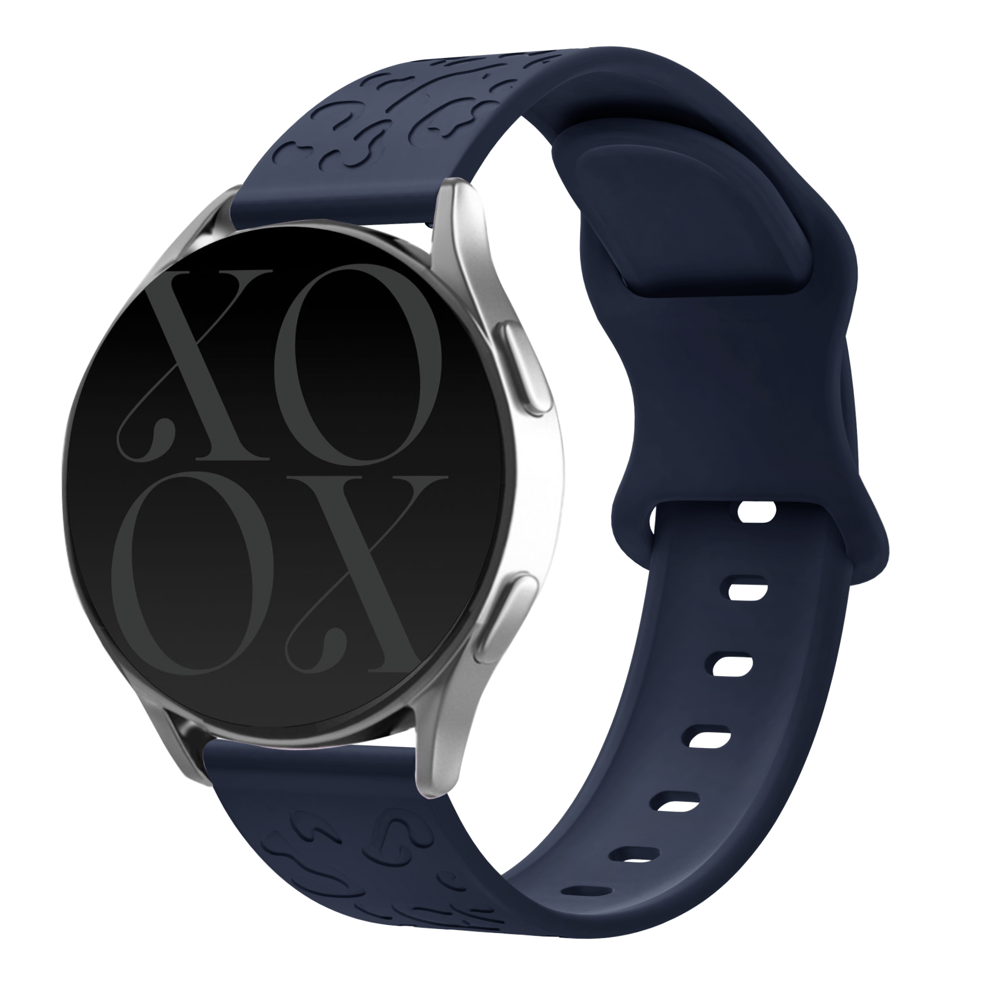 xoxo Wildhearts - Samsung Galaxy Watch 4 Classic 42mm siliconen bandje Leopard Print - midnight blue