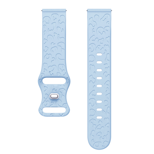 xoxo Wildhearts - Samsung Galaxy Watch 6 Classic 43mm siliconen bandje Leopard Print - light blue