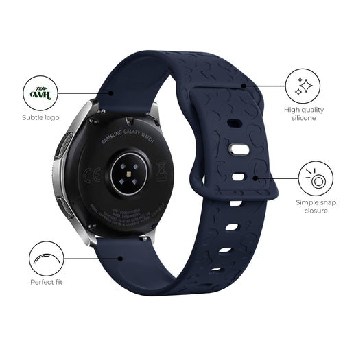 xoxo Wildhearts - Samsung Galaxy Watch Active 2 (40 & 44mm) siliconen bandje Leopard Print - midnight blue