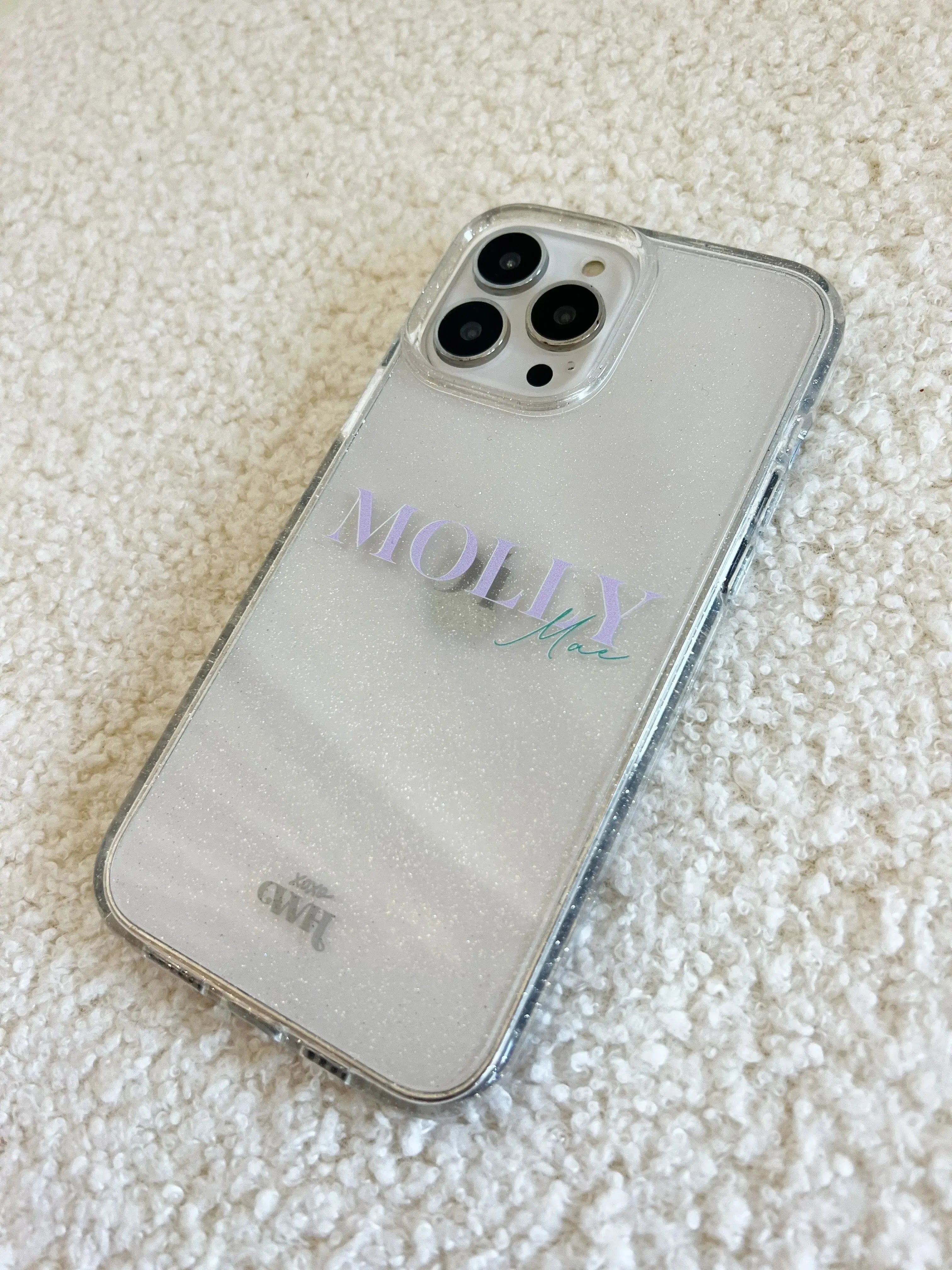 xoxo Wildhearts - Sparkle Away Transparent Personalized - iPhone 15 Pro Max