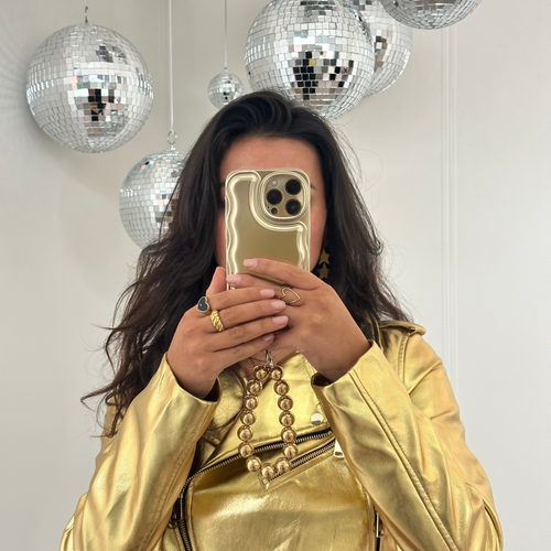 xoxo Wildhearts - Wavy case Gold met Goldy beads (easy cord)
