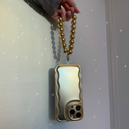 xoxo Wildhearts - Wavy case Gold met Goldy beads (easy cord)