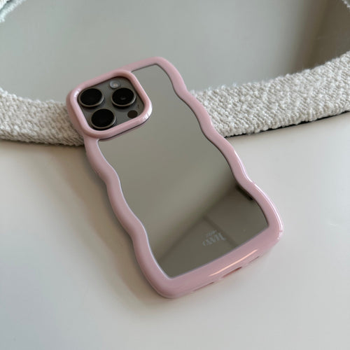 xoxo Wildhearts - Wavy mirror case Pink - iPhone 15