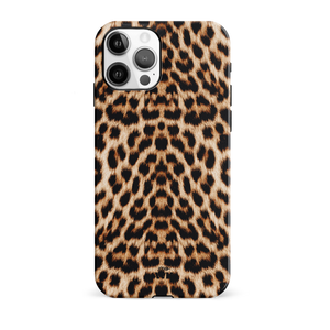 iPhone 12 Pro Max hoesje met een levendige panterprint van stevig hard kunststof.