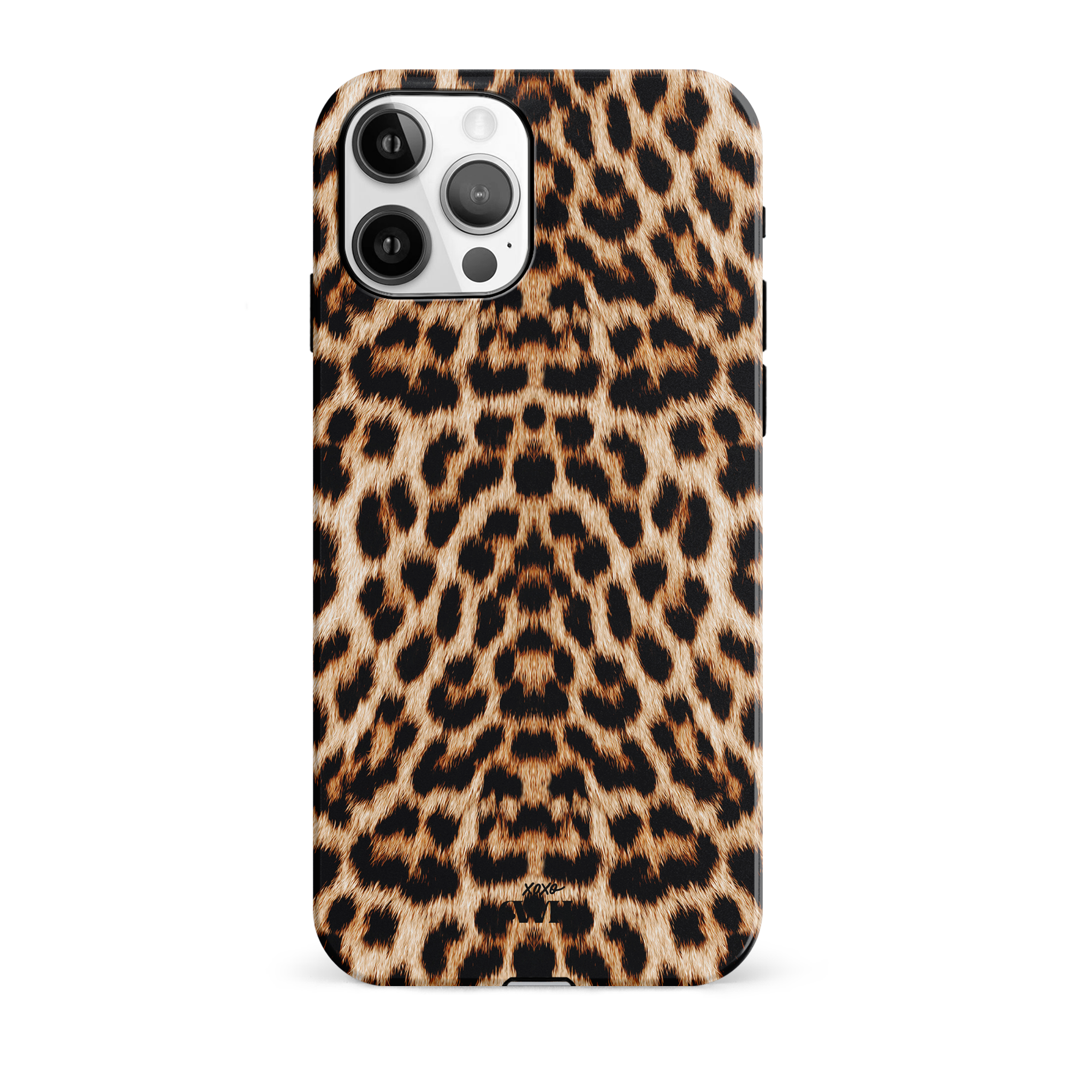 iPhone 12 Pro Max hoesje met een levendige panterprint van stevig hard kunststof.