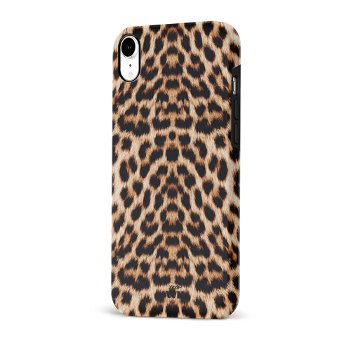 Wild Thing iPhone XR hoesje met levendige panterprint van stevig hard kunststof.