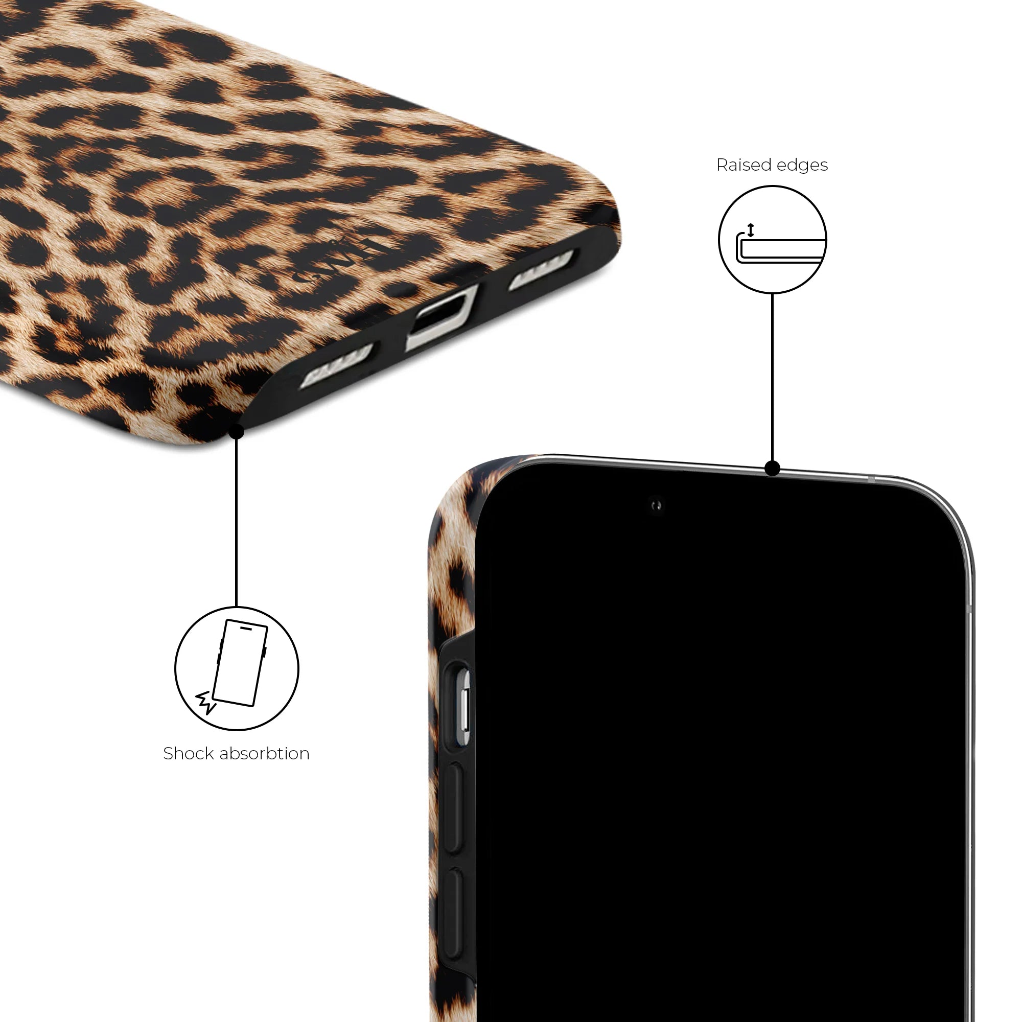 xoxo Wildhearts - xoxo Wildhearts telefoonhoesje geschikt voor iPhone 13 met AirPods 1 en 2 hoesje - set - Wild Thing - Double Layer - Telefoonhoesje met dubbele beschermlaag - Panterprint - Tijger - Panter - Tijgerprint hoesje