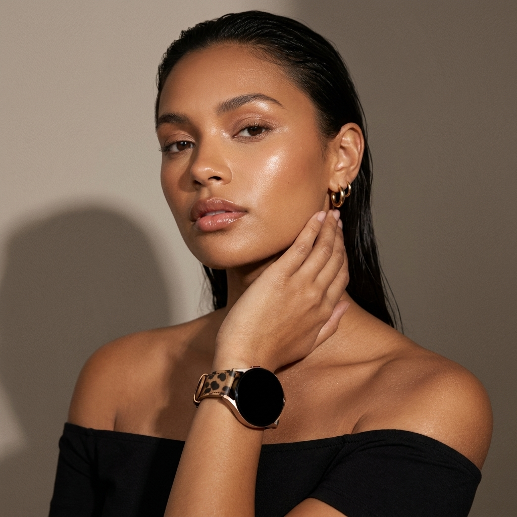 Samsung Galaxy Watch 4 Classic 42mm leather strap - leopard