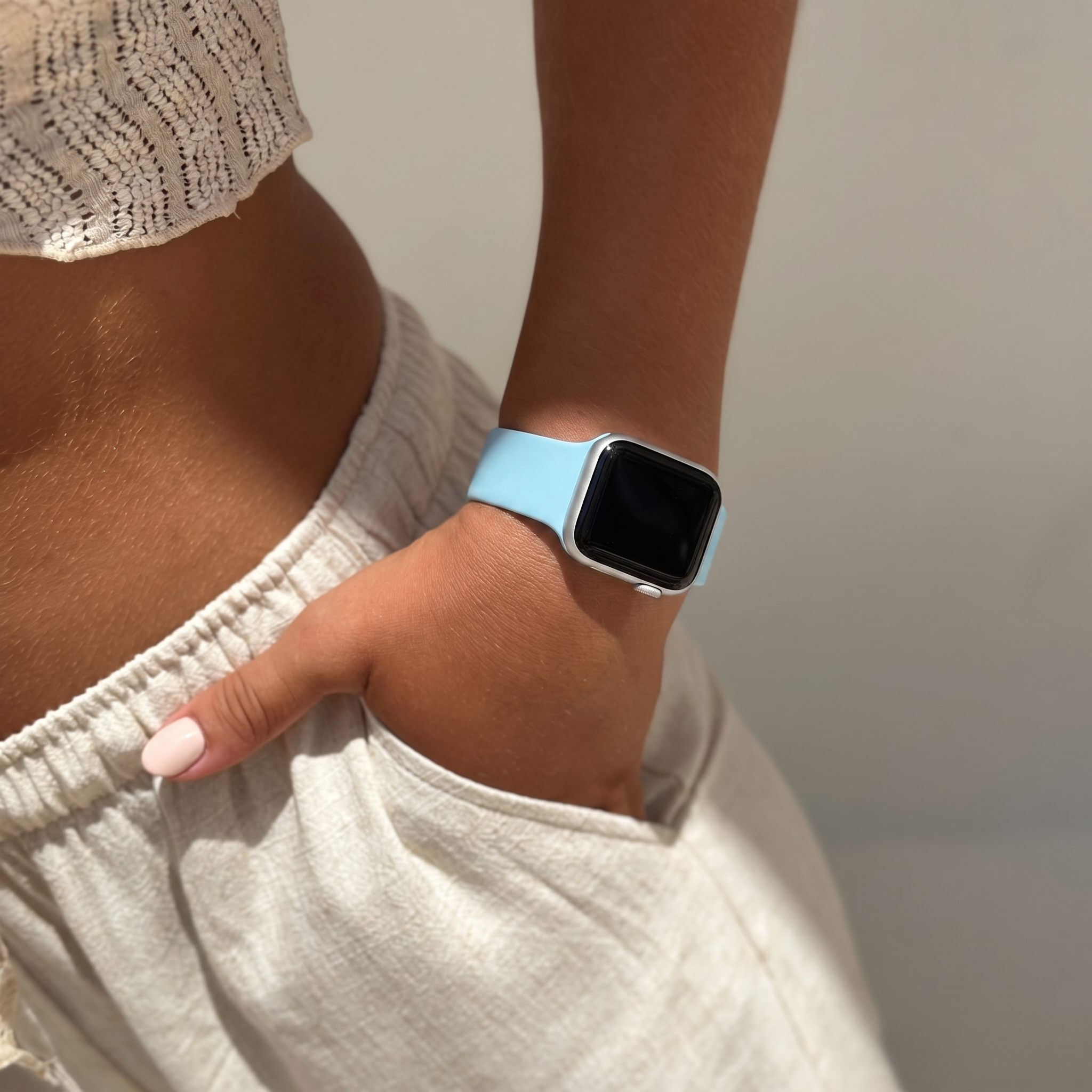 Apple Watch siliconen bandje (lichtblauw) - 38/40/41/42mm