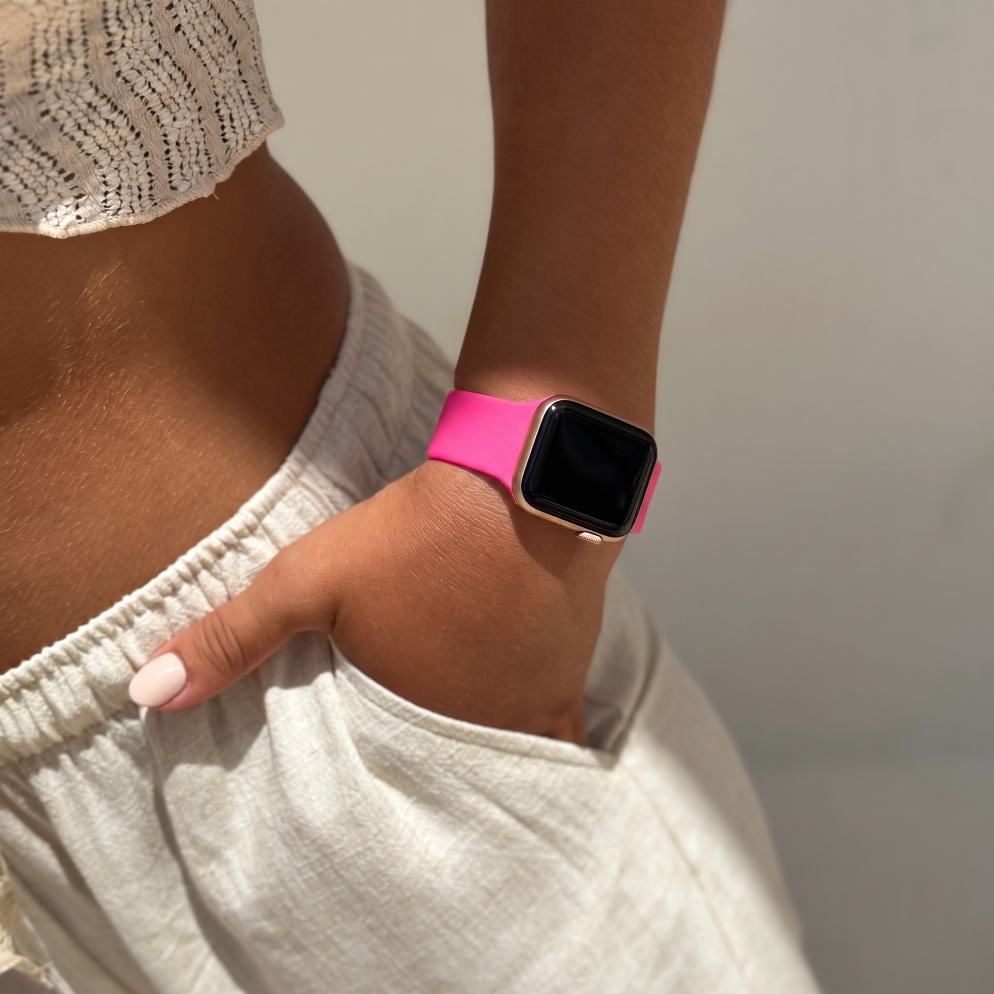 Apple Watch siliconen bandje (knalroze) - 38/40/41/42mm