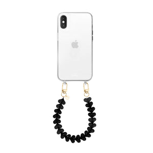 xoxo Wildhearts iPhone X/XS - Funky Hearts (Black) Transparant Cord Case