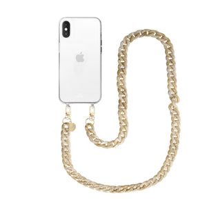 xoxo Wildhearts - iPhone XS Max - Cream Latte Transparant Cord Case - Long Cord