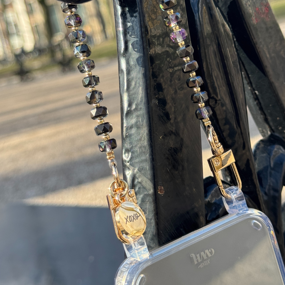 xoxo Wildhearts iPhone 17 Air - Crystal (Black) Transparant Cord Case