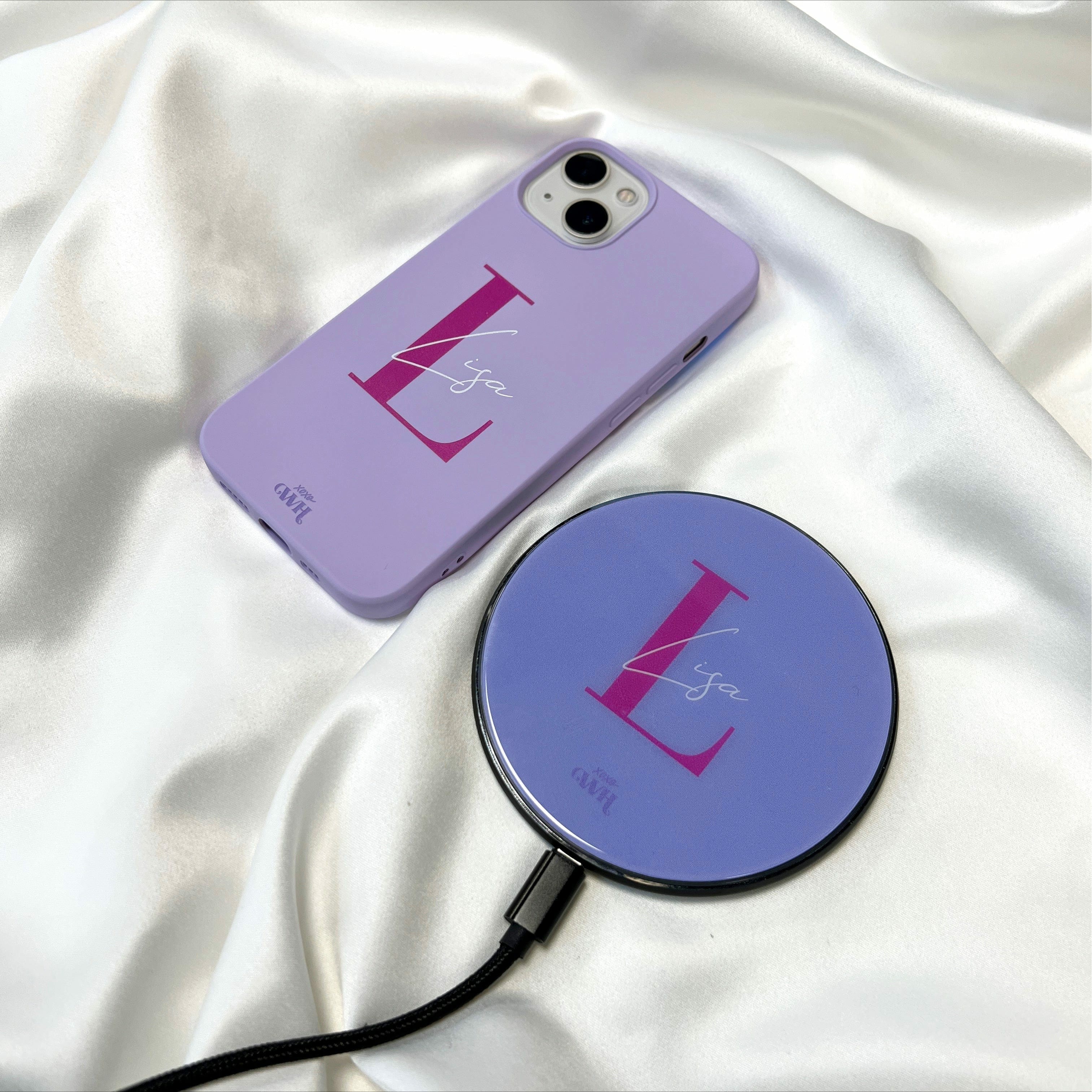 xoxo Wildhearts - Personalized Wireless Charger - Beige
