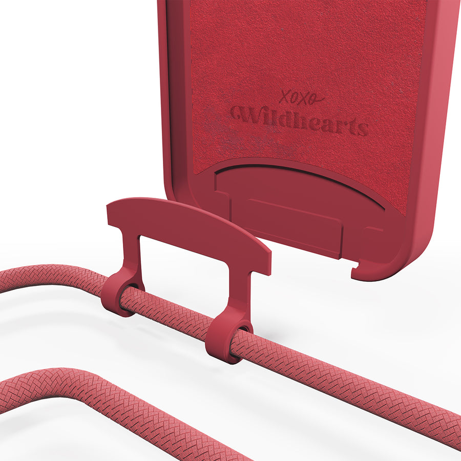 xoxo Wildhearts - iPhone 14 - Raspberry Red Cord Case