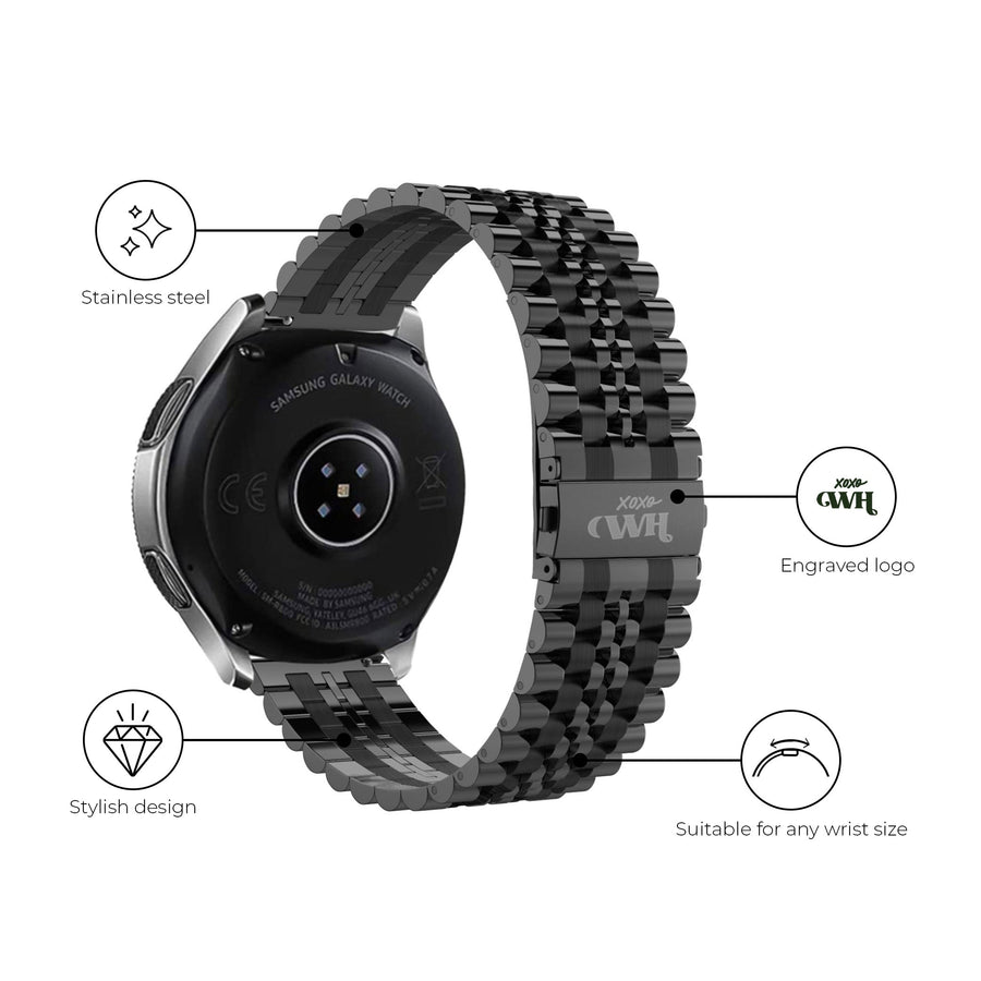 Samsung Gear S3 (Classic & Frontier) steel strap (black)