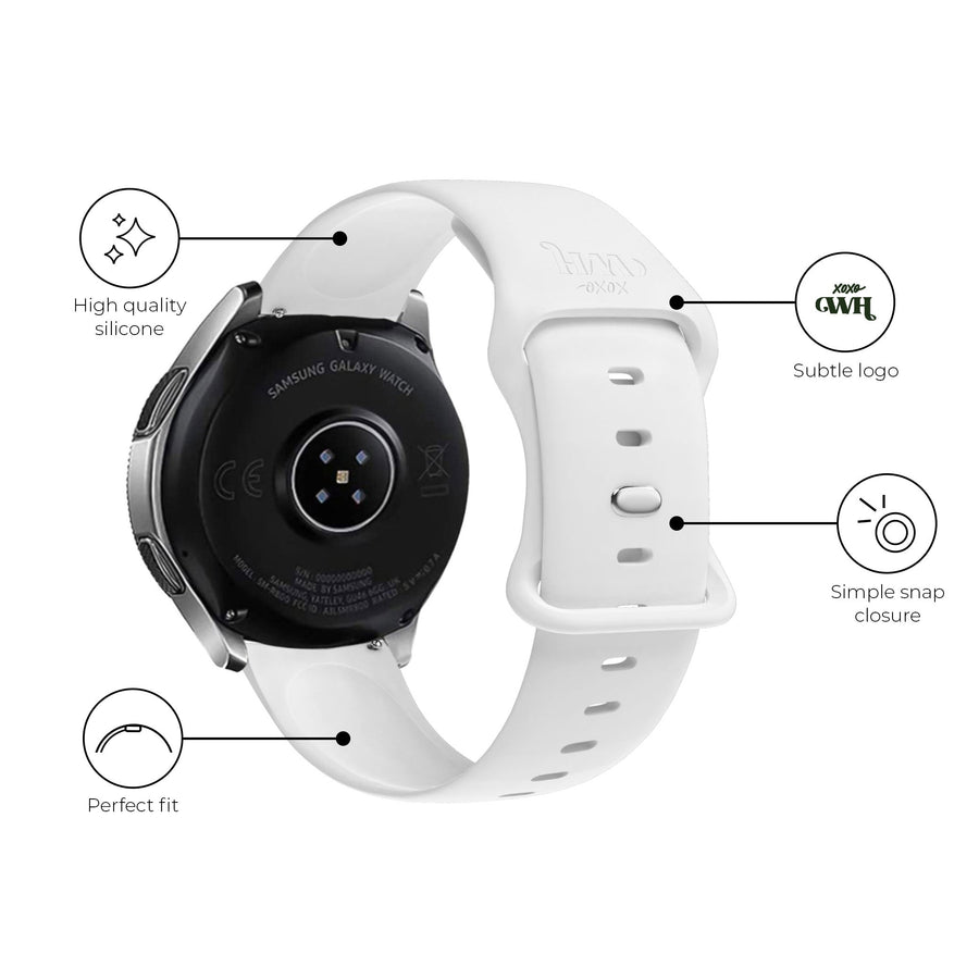Bracelet Huawei Watch GT (1) Sport silicone blanc
