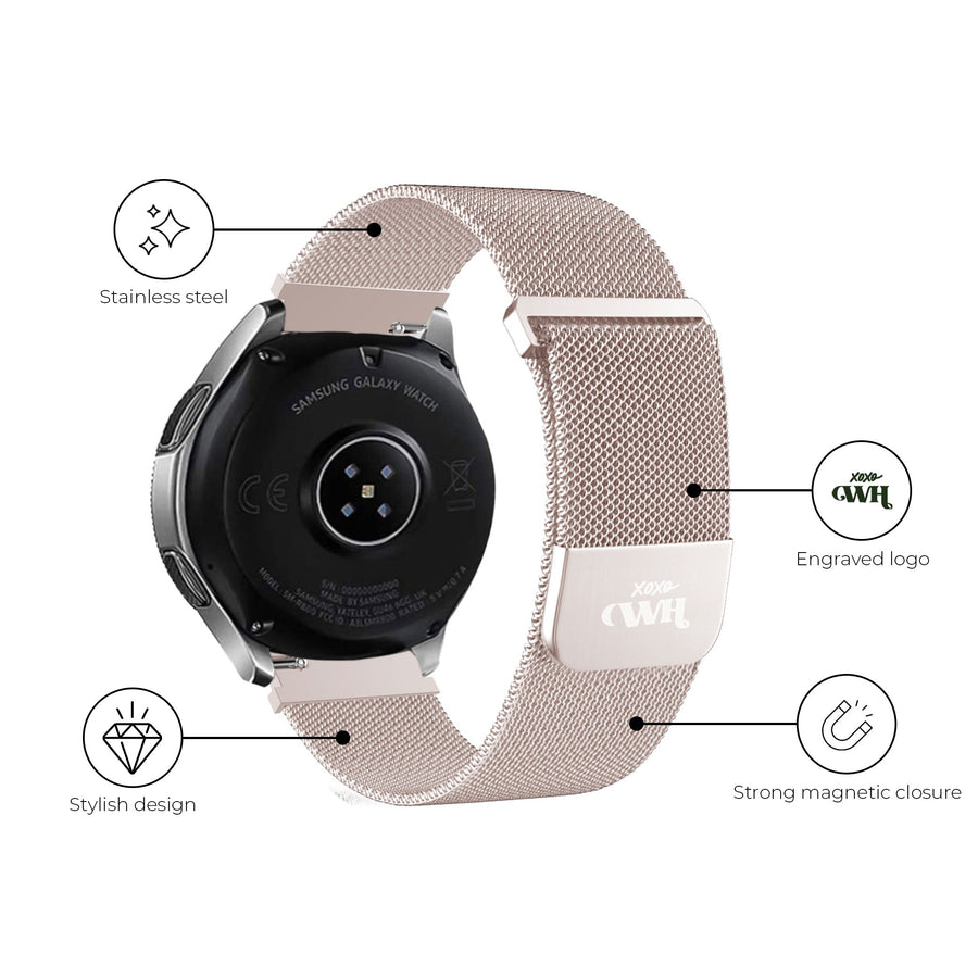 Xiaomi Amazfit Bip / Bip S / Bip Lite / Bip Youth / Bip U / Bip U Pro / Bip 3 / Bip 3 Pro Milanees bandje (rosé goud)